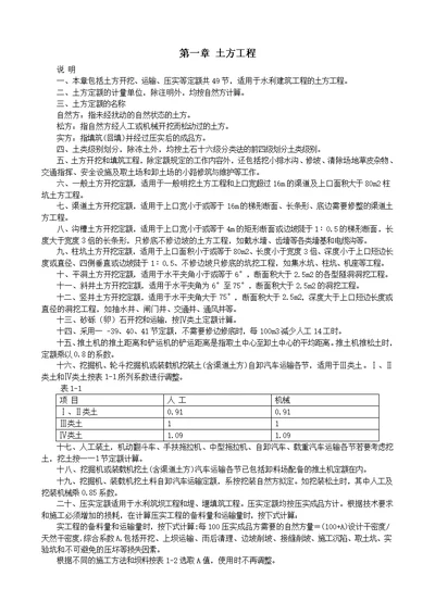 水利建筑工程概算定额定额说明