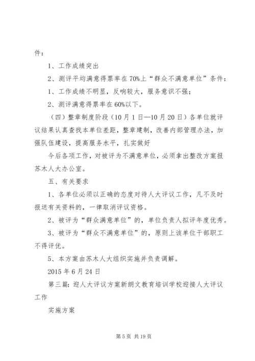 人大工作评议方案5则范文.docx