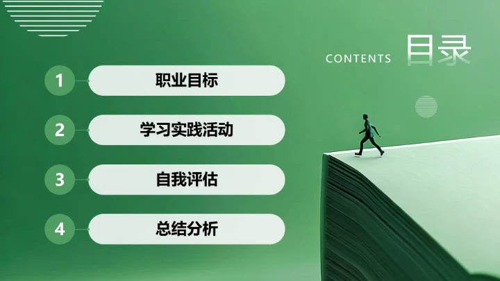 绿色通用版大学生求职个人综合展示职业生涯规划（人力资源方向）