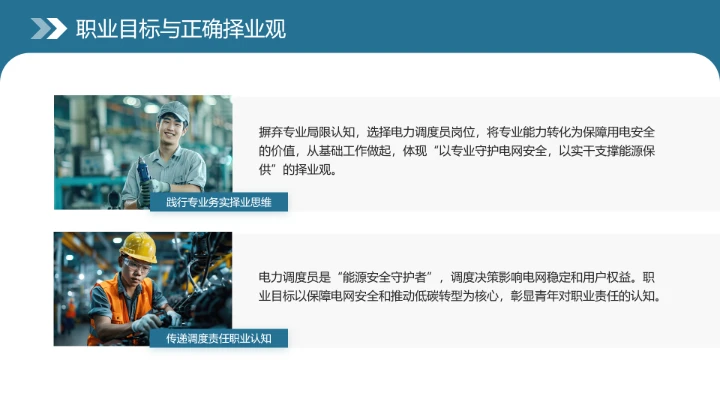 电气工程和自动化专业大学生职业生涯规划发展展示（电力调度员）