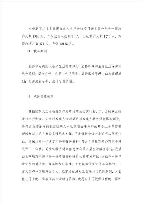 县残联民生工程绩效自评汇报2