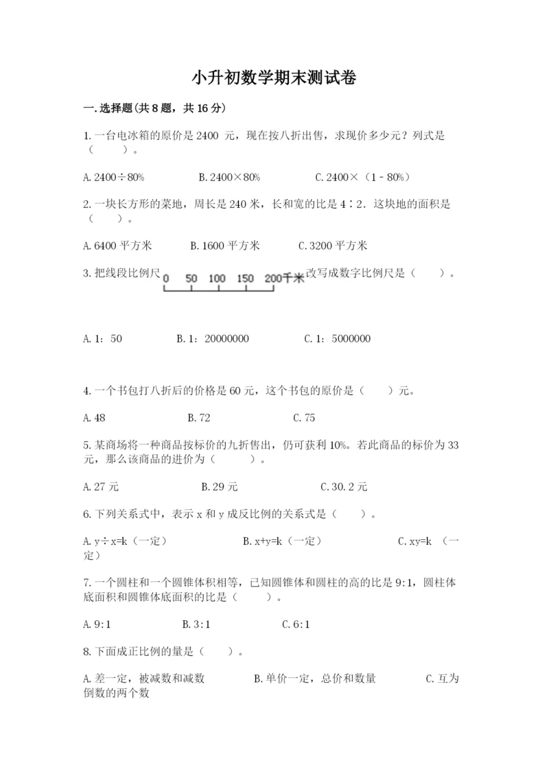 小升初数学期末测试卷word.docx