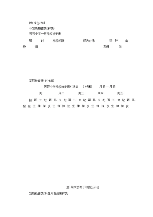 小学一日常规检查细则