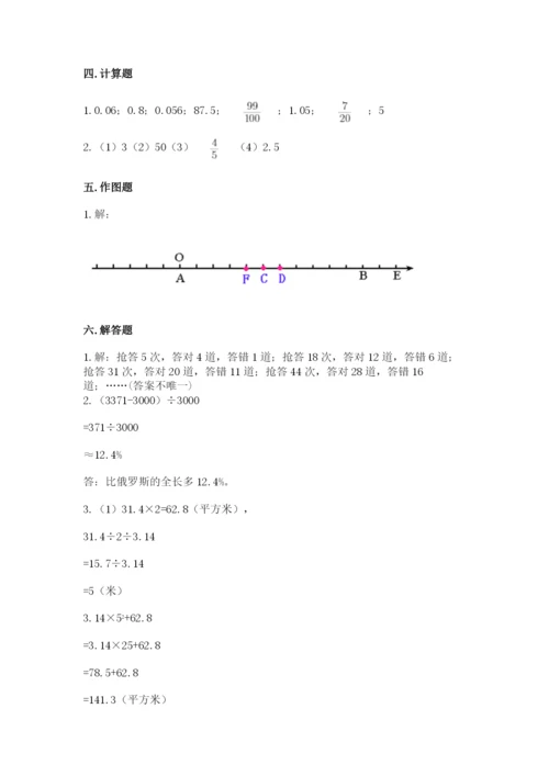 小升初六年级期末试卷及参考答案【突破训练】.docx