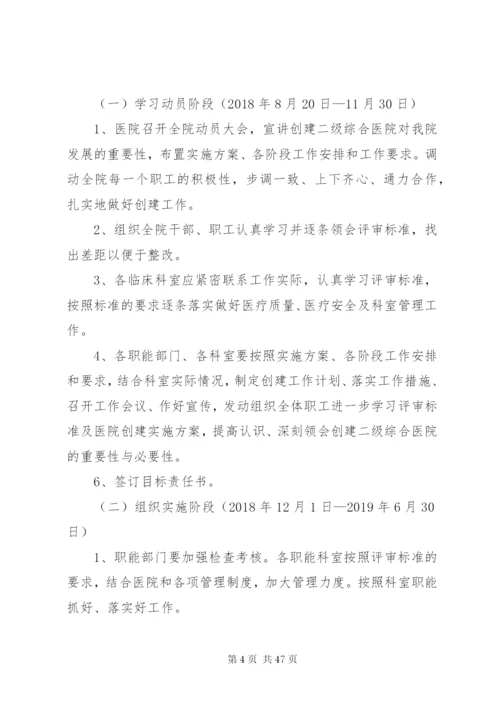 同心协力创建二级综合医院的实施方案.docx