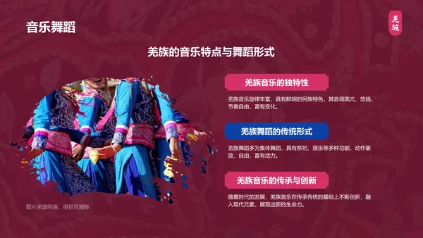 红色复古风羌族介绍PPT模板