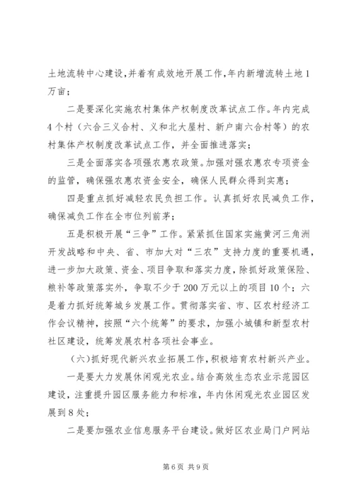 农业局局长在农业工作会发言.docx