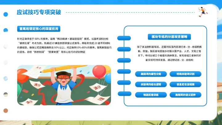 蓝色卡通风格国考冲刺PPT模板