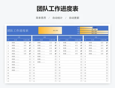 团队工作进度表