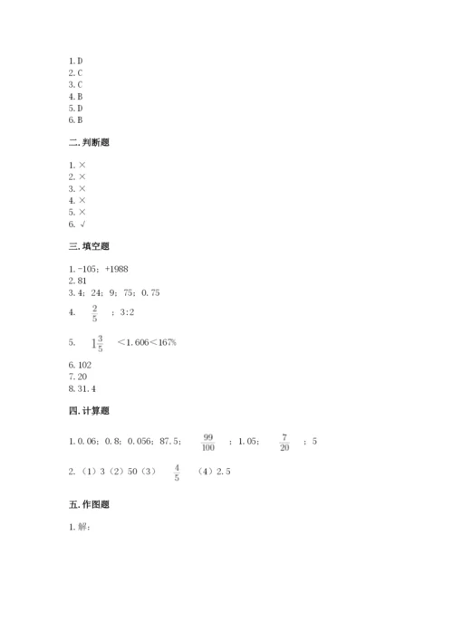 潮阳区六年级下册数学期末测试卷有答案.docx