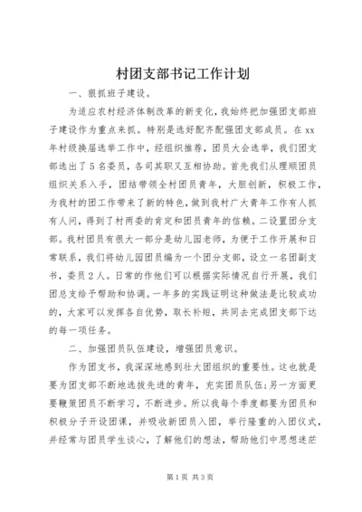 村团支部书记工作计划.docx