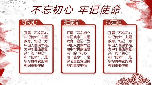 创意墨迹党支部党史学习教育党课PPT
