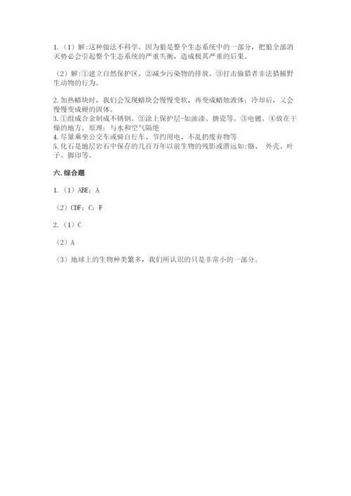 教科版六年级下册科学期末测试卷带答案解析.docx