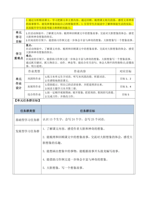 统编版语文三下 第五单元整体备课规划