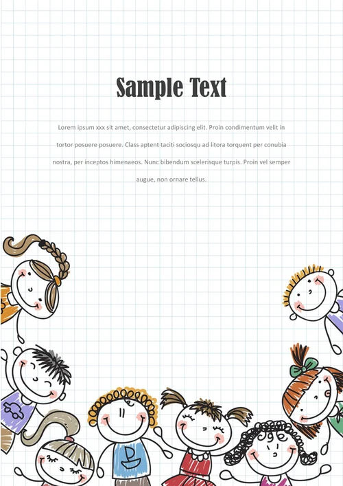 可爱卡通儿童幼儿园信纸