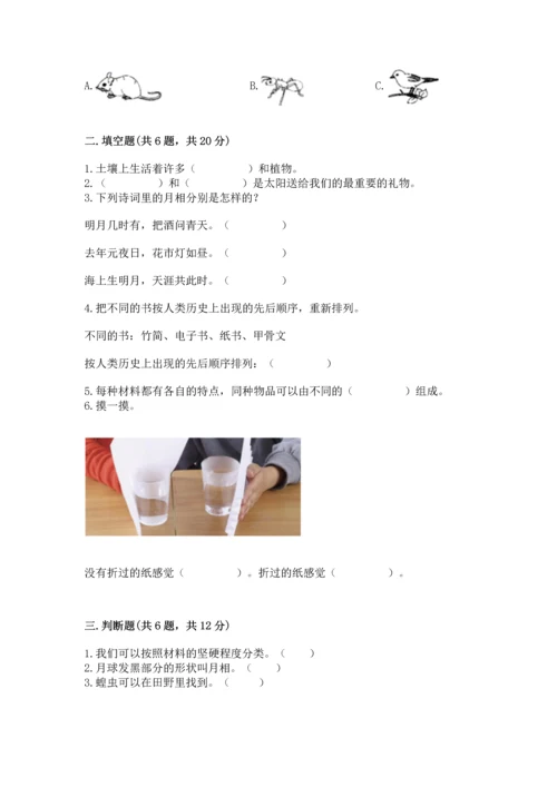 教科版二年级上册科学期末测试卷（典型题）.docx