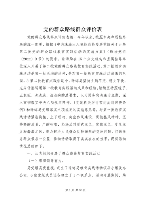 党的群众路线群众评价表.docx