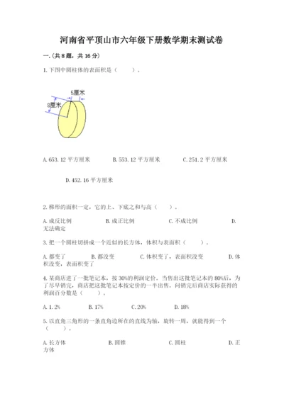 河南省平顶山市六年级下册数学期末测试卷含答案（突破训练）.docx