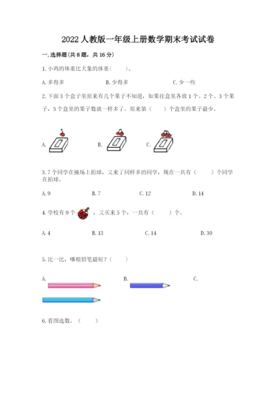 2022人教版一年级上册数学期末考试试卷含完整答案【名师系列】.docx