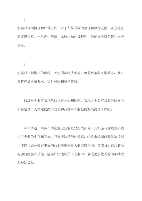 商务专题心得体会