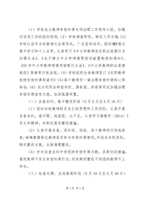 霄云中心小学有偿补课专项治理活动工作总结 (5).docx