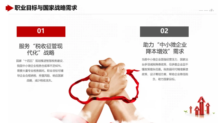 红色商务风会计学专业大学生职业生涯规划发展展示PPT模版