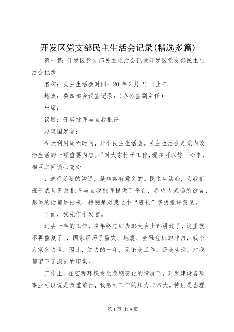 开发区党支部民主生活会记录(精选多篇).docx