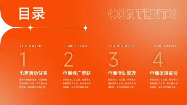 橙色渐变电商运营计划模板PPT模板