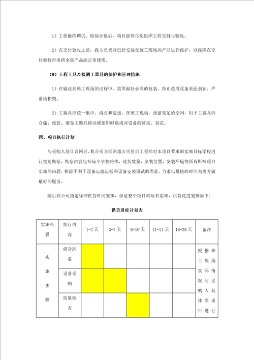 供货方案供货计划