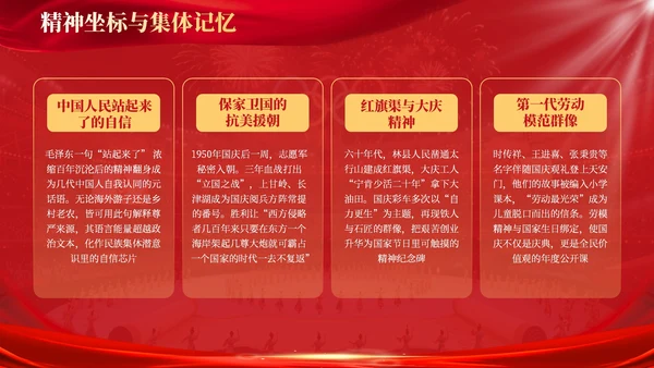 红金商务风国庆节宣传PPT模板