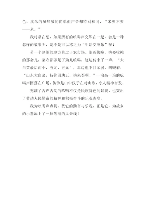 我为吆喝点赞作文800字.docx