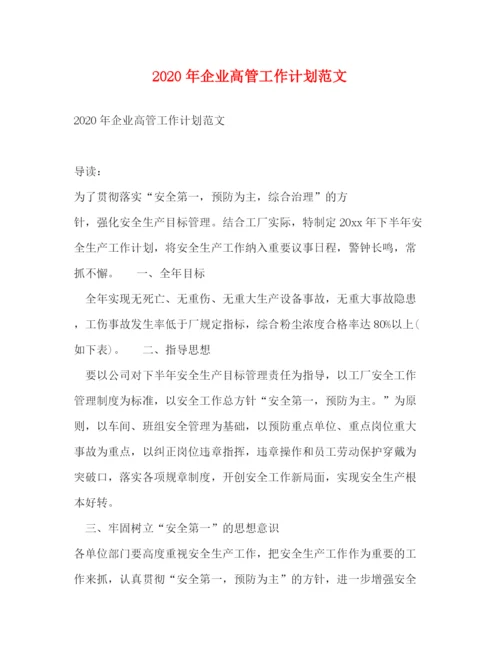 精编之年企业高管工作计划范文.docx