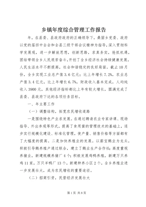 乡镇年度综合管理工作报告.docx