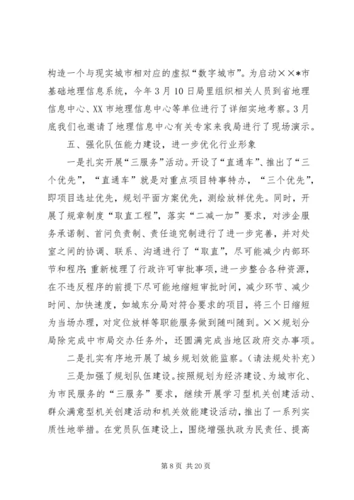 市规划局上半年工作总结 (5).docx