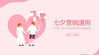 七夕爱心营销PPT模板
