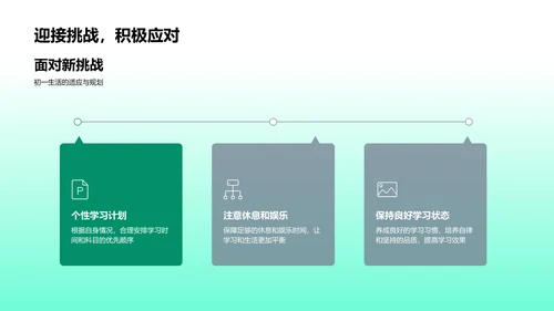 初一学生学习生活引导PPT模板