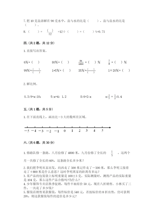 小学数学六年级下册竞赛试题附答案【名师推荐】.docx