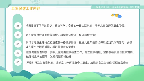 绿色卡通风幼儿园卫生保健培训PPT课件