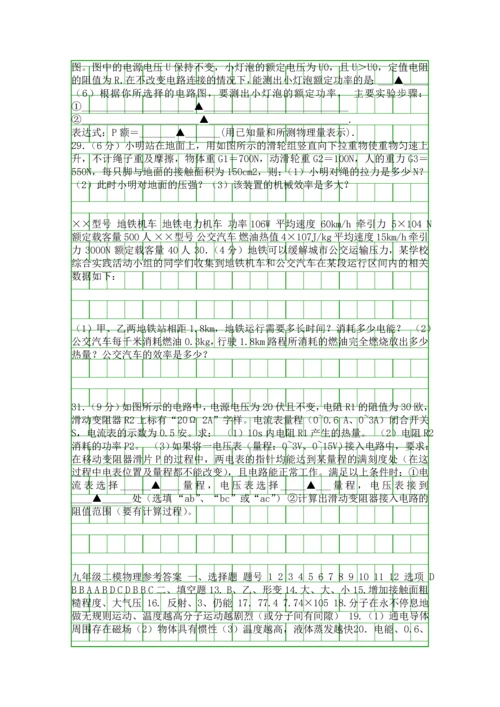 2014江苏镇江中考物理二模试卷附答案.docx