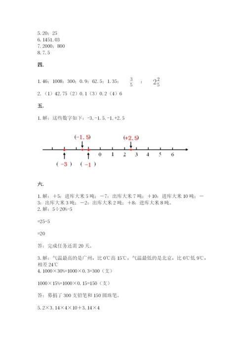 沪教版六年级数学下学期期末测试题及答案【精品】.docx