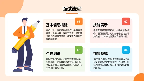 橙色插画风部门纳新活动PPT模板