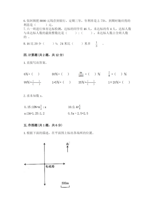 冀教版小学六年级下册数学期末检测试题及参考答案【考试直接用】.docx