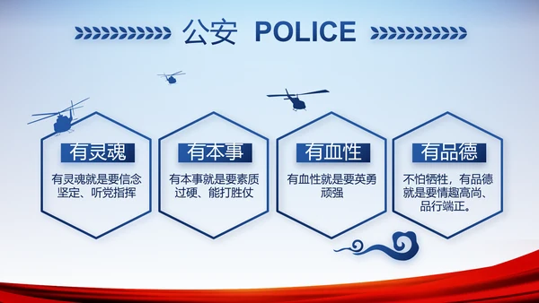 公安警察演讲动态PPT模板