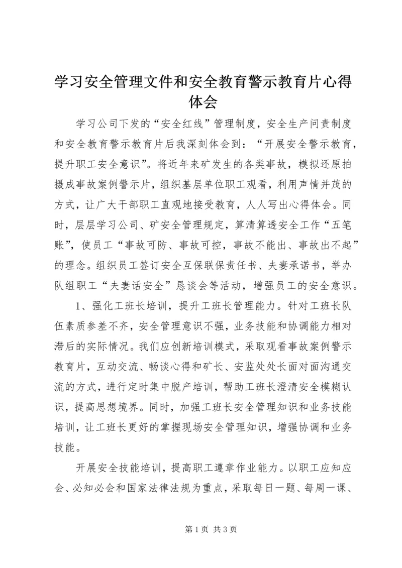 学习安全管理文件和安全教育警示教育片心得体会.docx