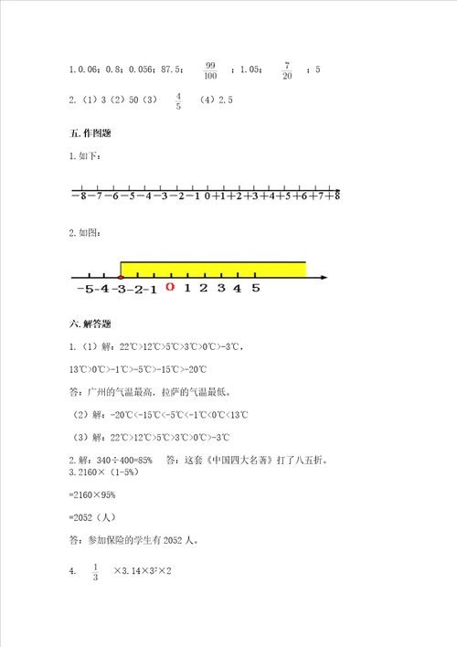 小学六年级下册数学 期末测试卷含完整答案名师系列