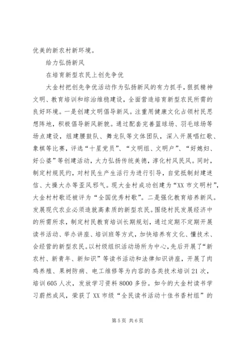 创先争优促大金村新农村建设跨越提升.docx