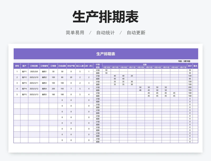 生产排期表