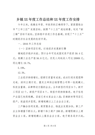 乡镇某年度工作总结和某年度工作安排.docx