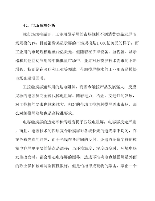 广州触摸屏项目财务分析报告