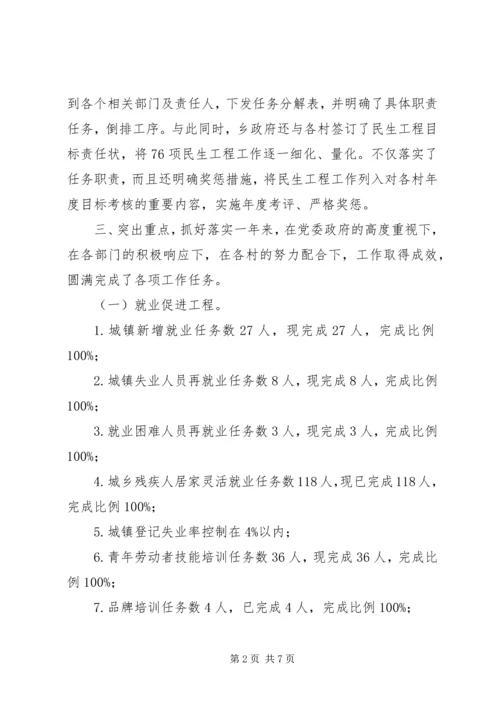 乡镇年度民生工程工作总结报告.docx